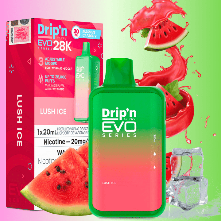 Drip'n by Envi EVO 28k Disposable Vape-Lush Ice 28000 Puffs / 20mg Steinbach Vape SuperStore and Bong Shop Manitoba Canada