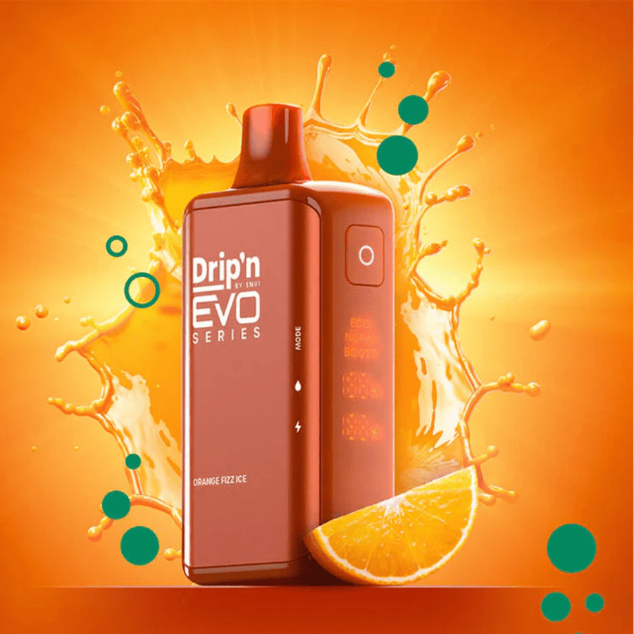 Drip'n by Envi EVO 28k Disposable Vape-Orange Fizz Ice 28000 Puffs / 20mg Steinbach Vape SuperStore and Bong Shop Manitoba Canada