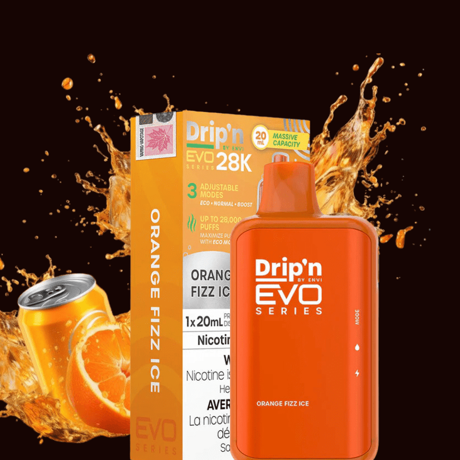 Drip'n by Envi EVO 28k Disposable Vape-Orange Fizz Ice 28000 Puffs / 20mg Manitoba Vape SuperStore and Bong Shop