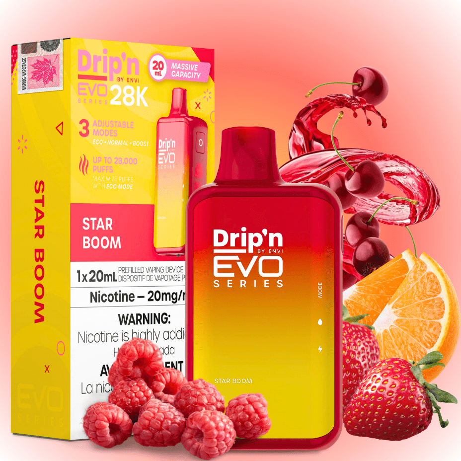 Drip'n by Envi EVO 28k Disposable Vape-Star Boom 28000 Puffs / 20mg Steinbach Vape SuperStore and Bong Shop Manitoba Canada