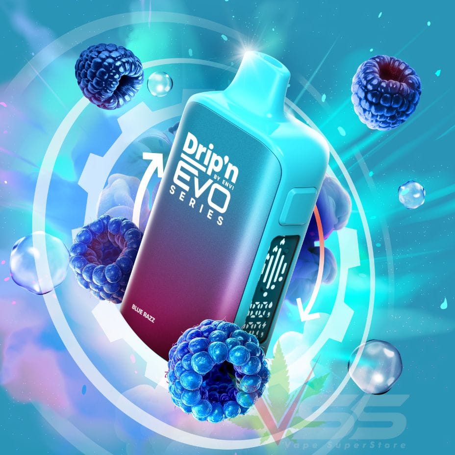Drip'n by Envi Evo 63K Disposable Vape - Blue Razz Steinbach Vape SuperStore and Bong Shop Manitoba Canada