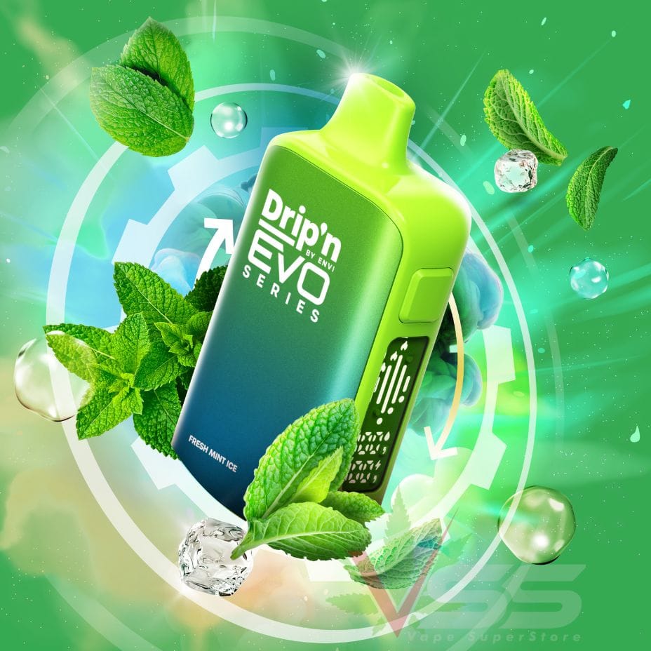 Drip'n by Envi Evo 63K Disposable Vape - Fresh Mint Ice Steinbach Vape SuperStore and Bong Shop Manitoba Canada