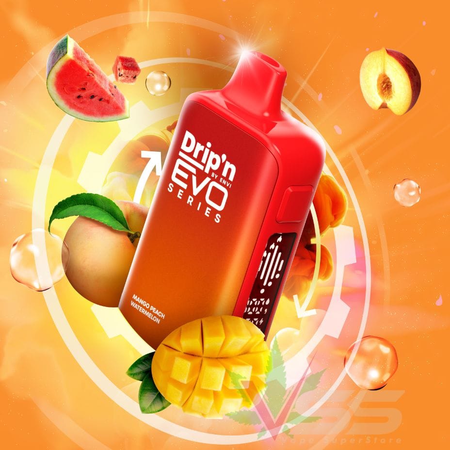Drip'n by Envi Evo 63K Disposable Vape - Mango Peach Watermelon Steinbach Vape SuperStore and Bong Shop Manitoba Canada