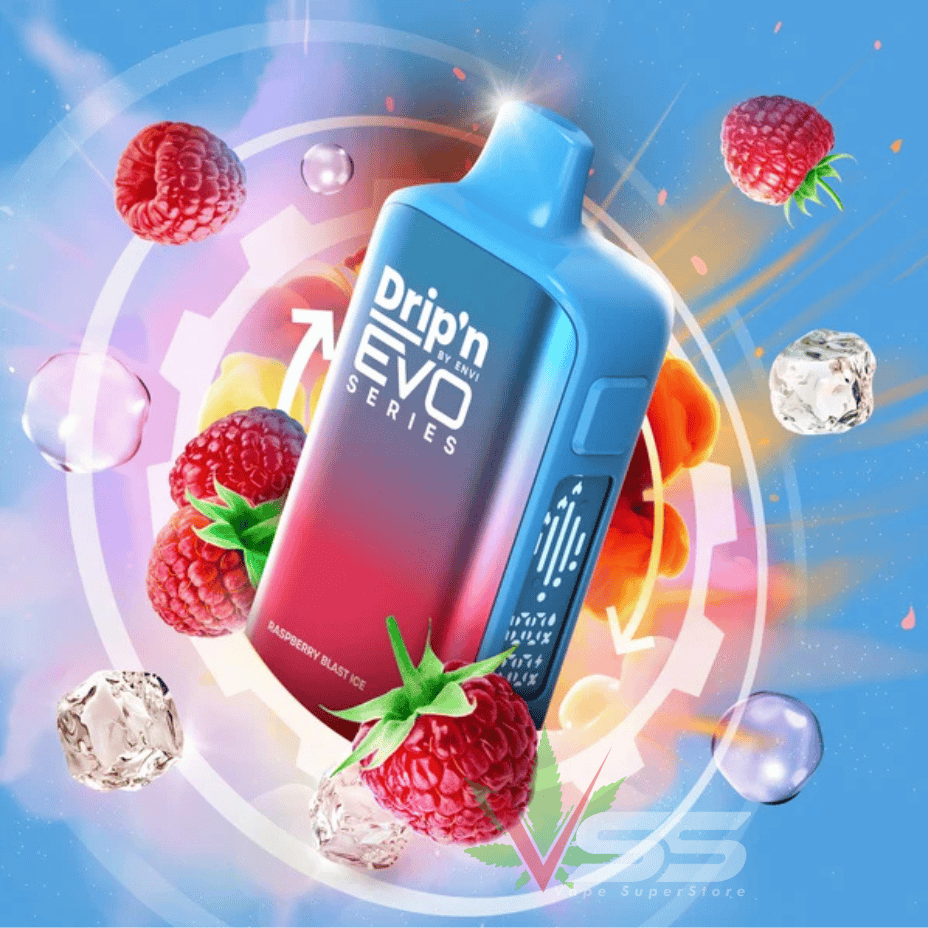 Drip'n by Envi Evo 63k Disposable Vape - Raspberry Blast Ice 63K / 20mg Steinbach Vape SuperStore and Bong Shop Manitoba Canada