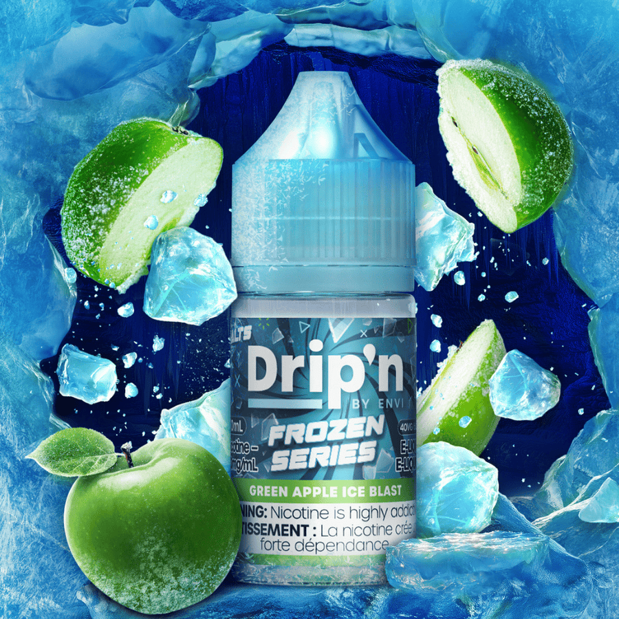 Drip'n by Envi Frozen Salt-Green Apple Ice Blast Steinbach Vape SuperStore and Bong Shop Manitoba Canada