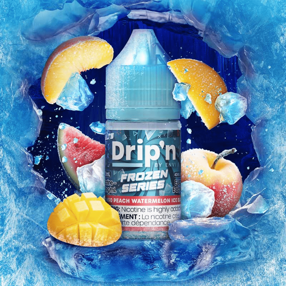 Drip'n by Envi Frozen Salt-Mango Peach Watermelon Ice Blast Steinbach Vape SuperStore and Bong Shop Manitoba Canada