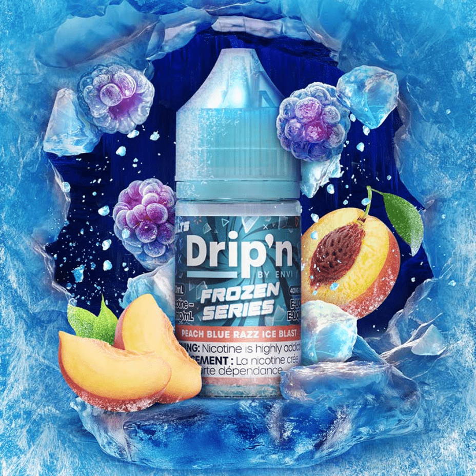 Drip'n by Envi Frozen Salt-Peach Blue Razz Ice Blast Steinbach Vape SuperStore and Bong Shop Manitoba Canada