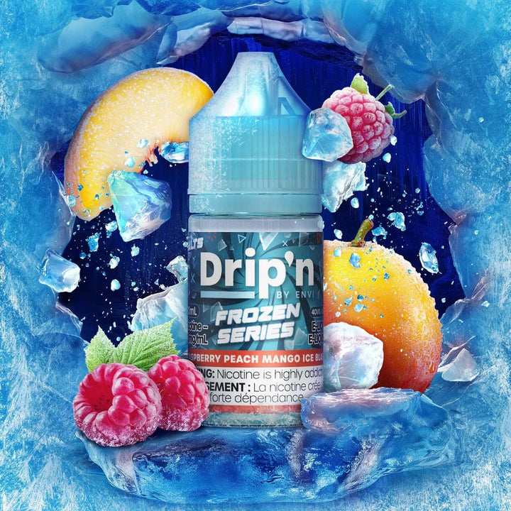 Drip'n by Envi Frozen Salt-Raspberry Peach Mango ICED Steinbach Vape SuperStore and Bong Shop Manitoba Canada