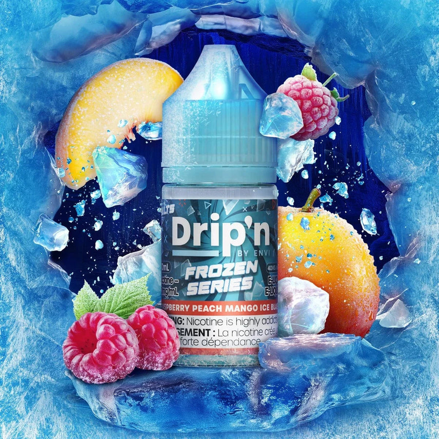 Drip'n by Envi Frozen Salt-Raspberry Peach Mango ICED Steinbach Vape SuperStore and Bong Shop Manitoba Canada