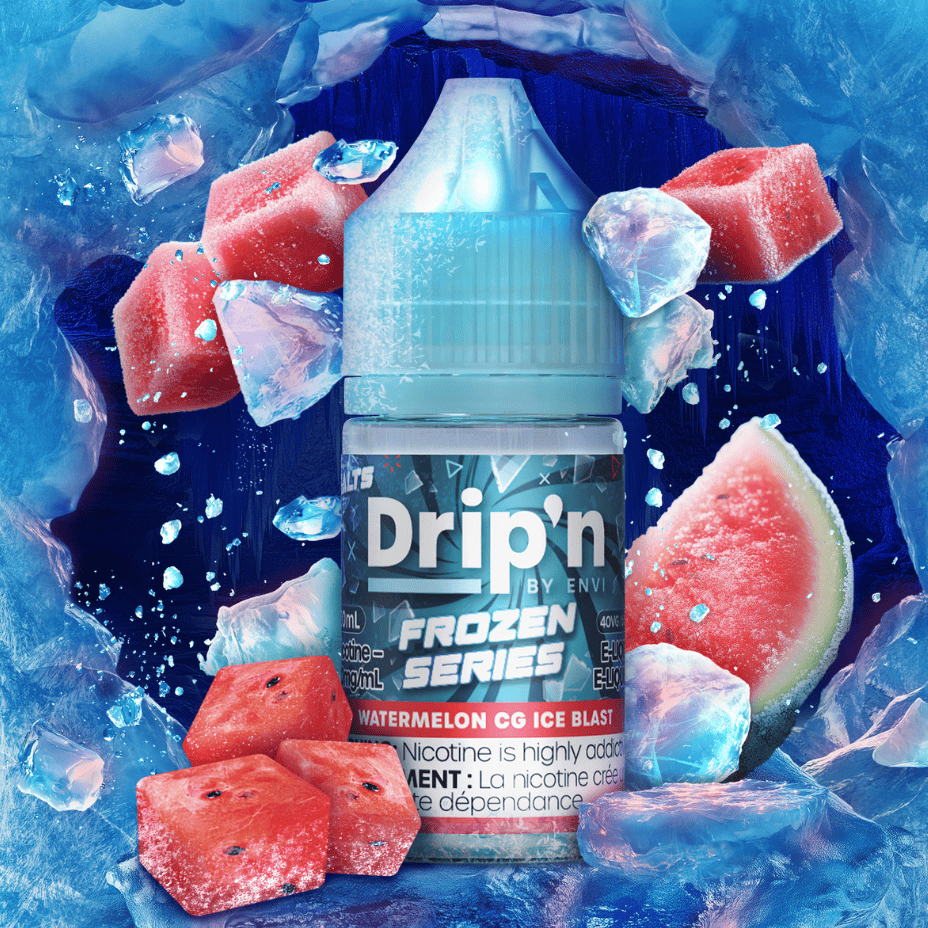 Drip'n by Envi Frozen Salt-Watermelon CG Ice Blast Steinbach Vape SuperStore and Bong Shop Manitoba Canada