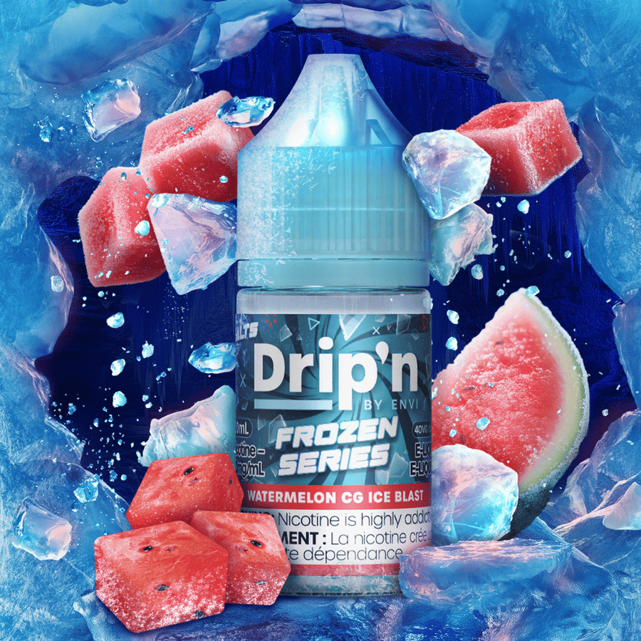 Drip'n by Envi Frozen Salt-Watermelon CG Ice Blast Steinbach Vape SuperStore and Bong Shop Manitoba Canada