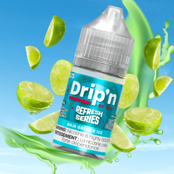 Drip'n by Envi Refresh Salt - Baja Green D Ice 20mg Steinbach Vape SuperStore and Bong Shop Manitoba Canada