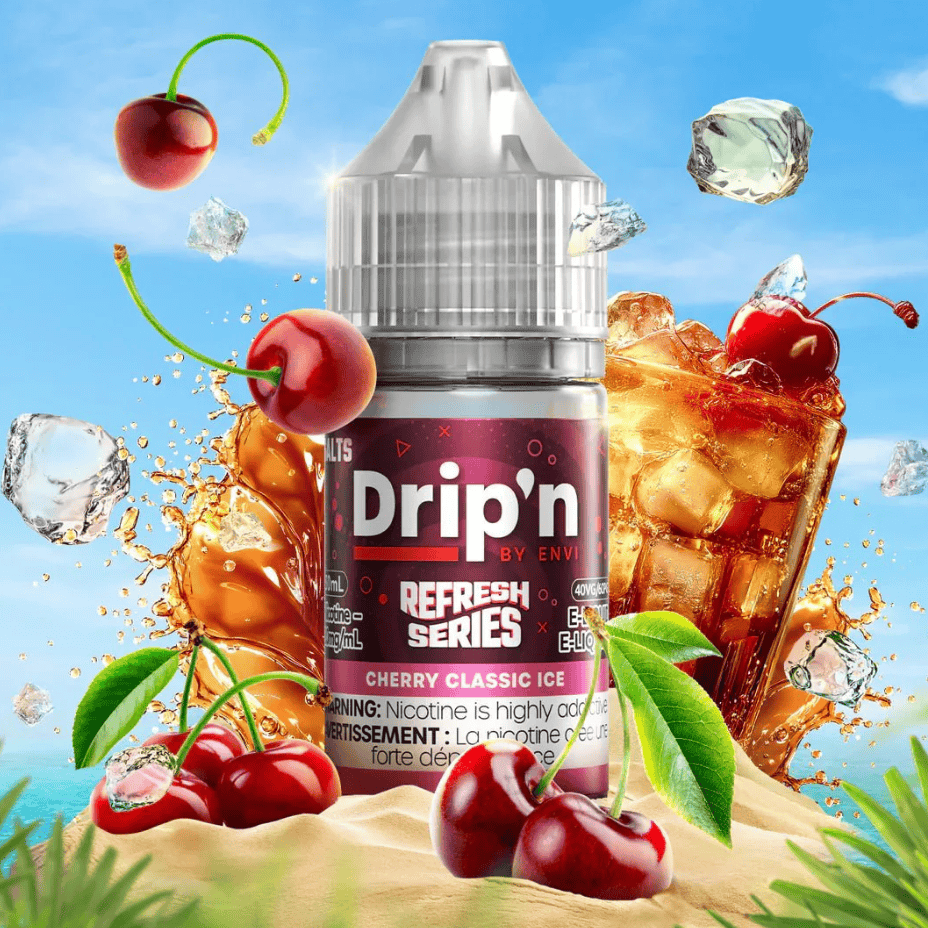Drip'n by Envi Refresh Salt - Cherry Classic Ice 30ml 20mg Steinbach Vape SuperStore and Bong Shop Manitoba Canada