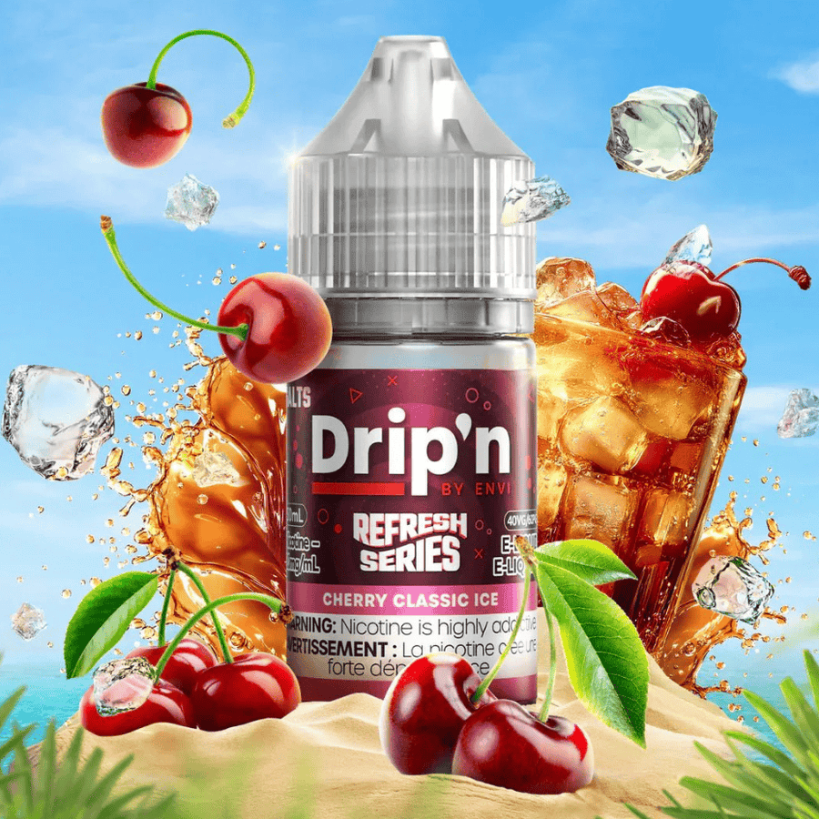 Drip'n by Envi Refresh Salt - Cherry Classic Ice 30ml 20mg Steinbach Vape SuperStore and Bong Shop Manitoba Canada
