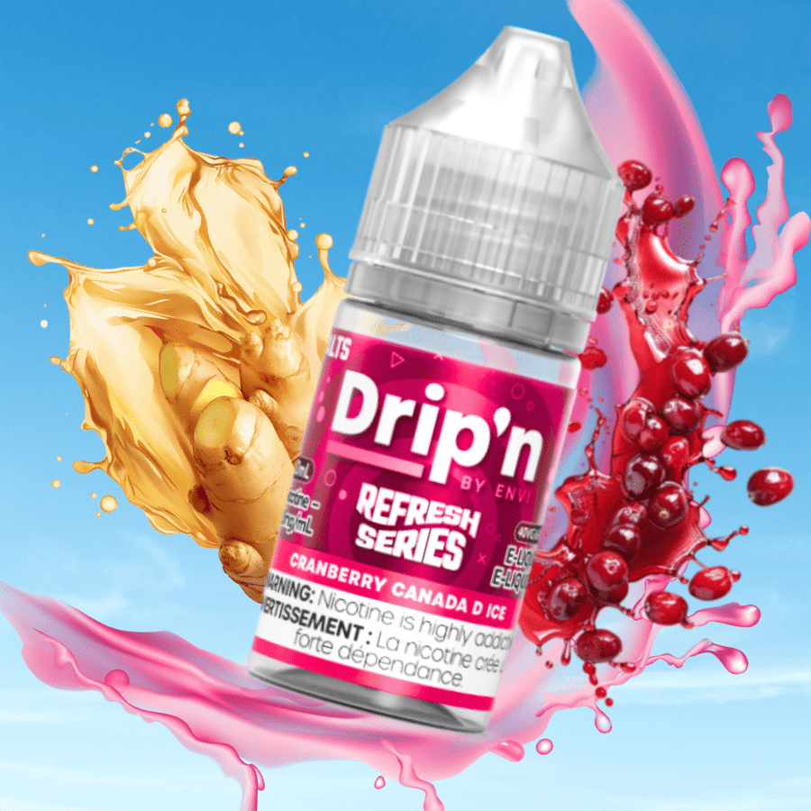 Drip'n by Envi Refresh Salt - Cranberry Canada D Ice 20mg Steinbach Vape SuperStore and Bong Shop Manitoba Canada