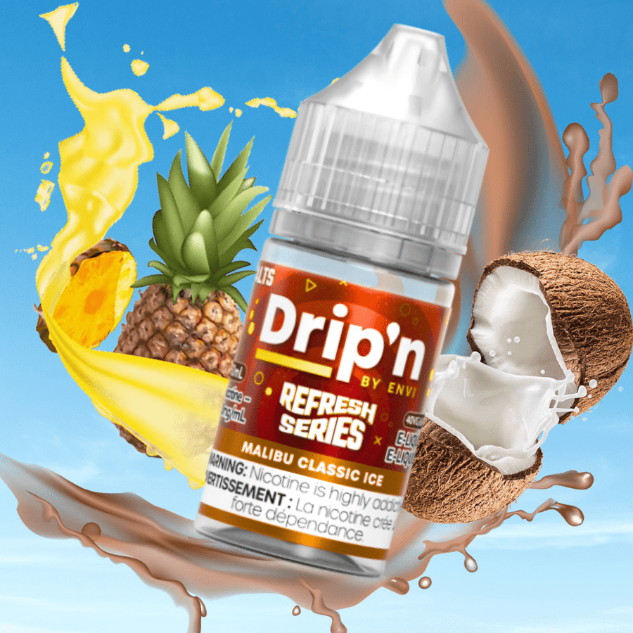 Drip'n by Envi Refresh Salt - Malibu Classic Ice 20mg Steinbach Vape SuperStore and Bong Shop Manitoba Canada
