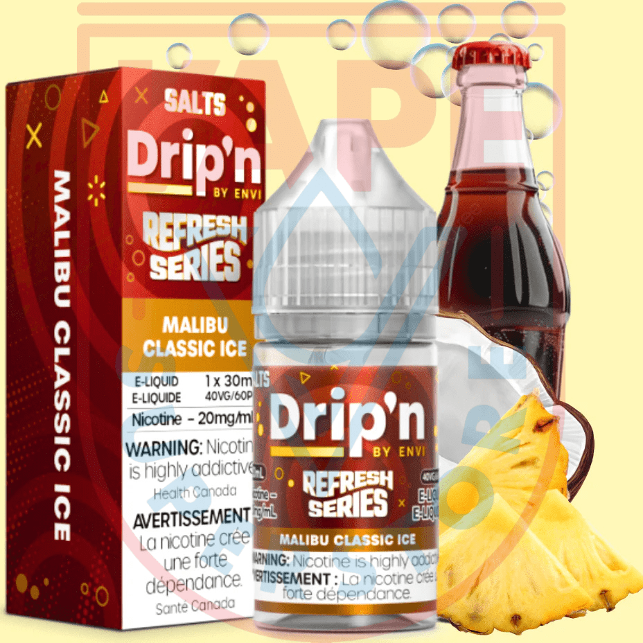 Drip'n by Envi Refresh Salt - Malibu Classic Ice 20mg Steinbach Vape SuperStore and Bong Shop Manitoba Canada