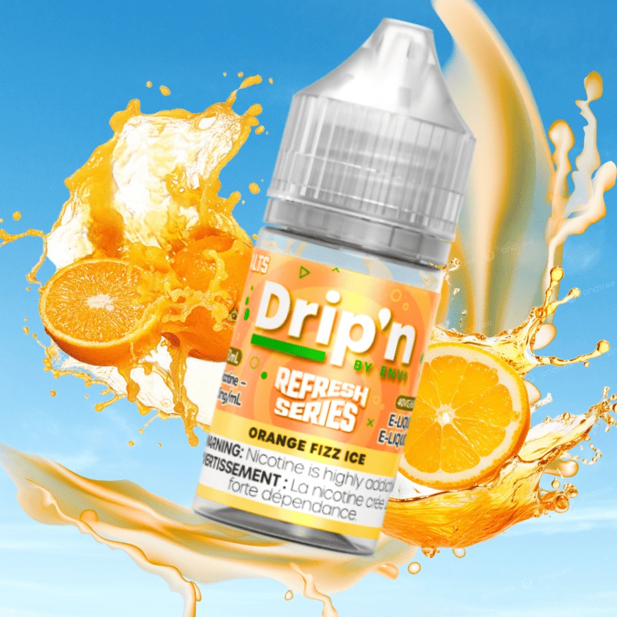 Drip'n by Envi Refresh Salt - Orange Fizz Ice 20mg Steinbach Vape SuperStore and Bong Shop Manitoba Canada