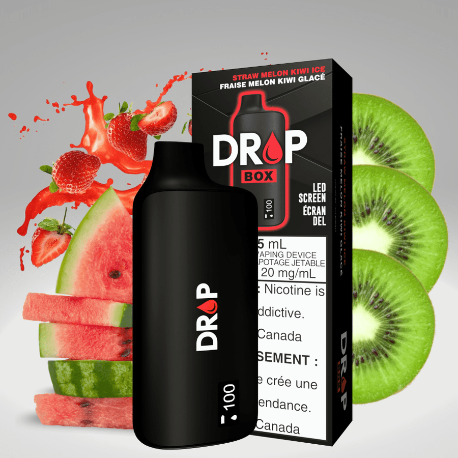 Drop Box 8500 Disposable Vape-Straw Melon Kiwi Ice 15ml / 8500Puffs Steinbach Vape SuperStore and Bong Shop Manitoba Canada