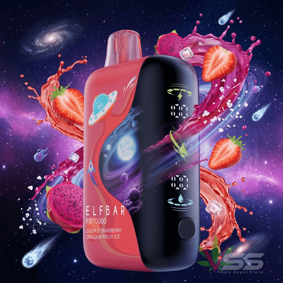 ELFBAR FS70K Disposable Vape - Sour Strawberry Dragon fruit Ice 70k / 20mg Steinbach Vape SuperStore and Bong Shop Manitoba Canada