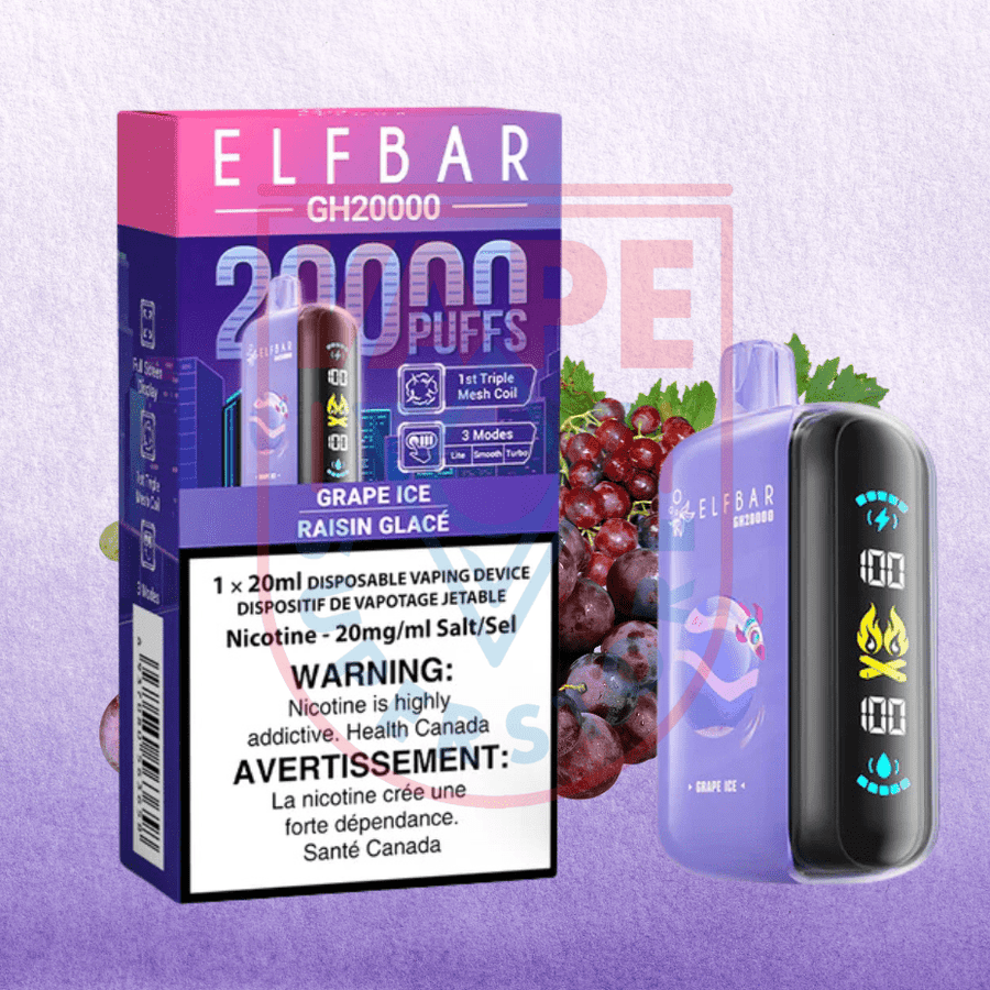 ElfBar GH20K Disposable Vape-Grape Ice Steinbach Vape SuperStore and Bong Shop Manitoba Canada