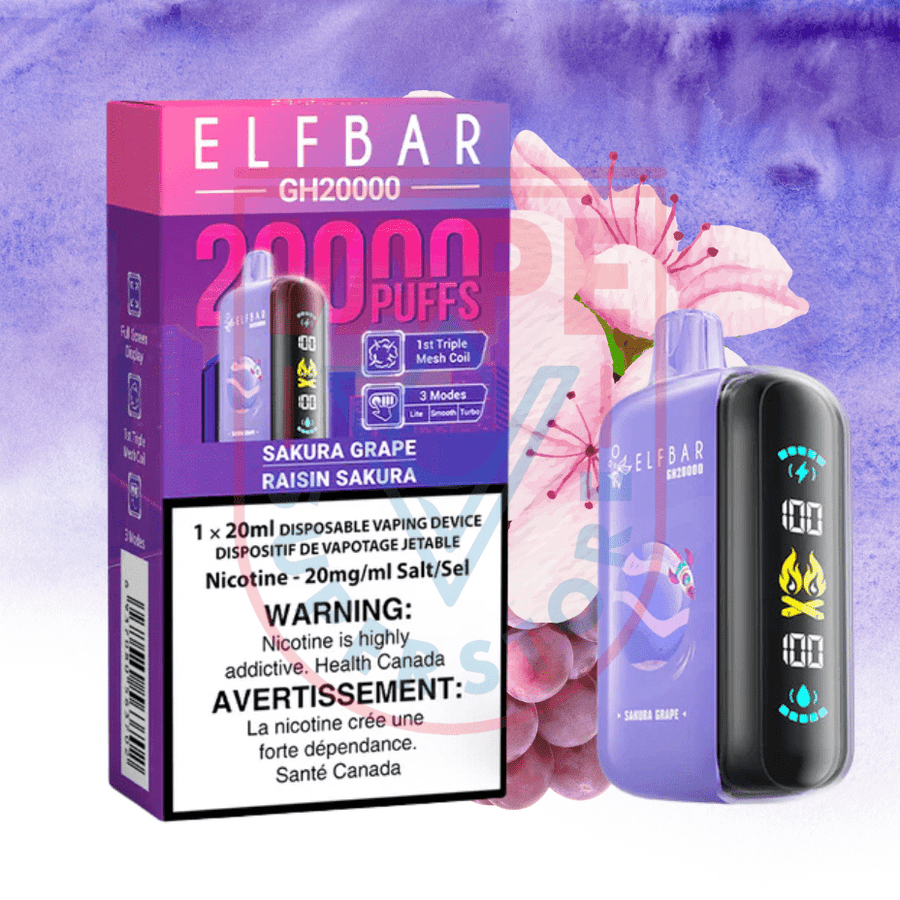 ElfBar GH20K Disposable Vape-Sakura Grape Steinbach Vape SuperStore and Bong Shop Manitoba Canada