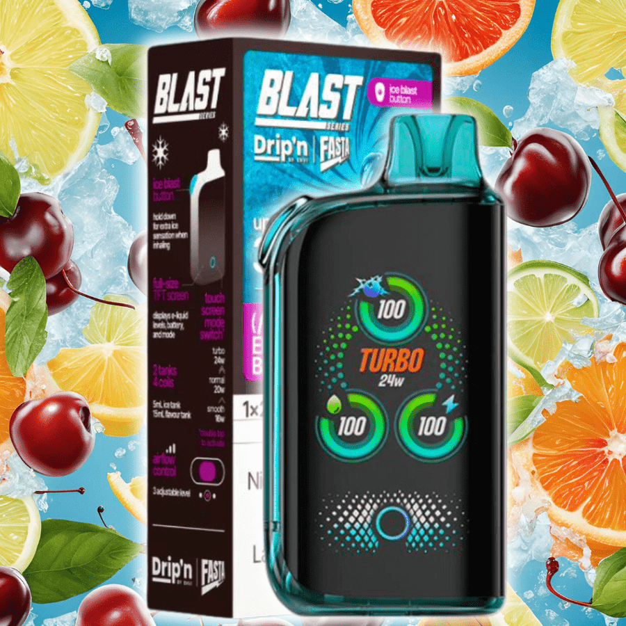 Envi Drip'n x Fasta Blast 30K Disposable Vape-Electric Fruit Blast 20mg / 30000 Puffs Steinbach Vape SuperStore and Bong Shop Manitoba Canada