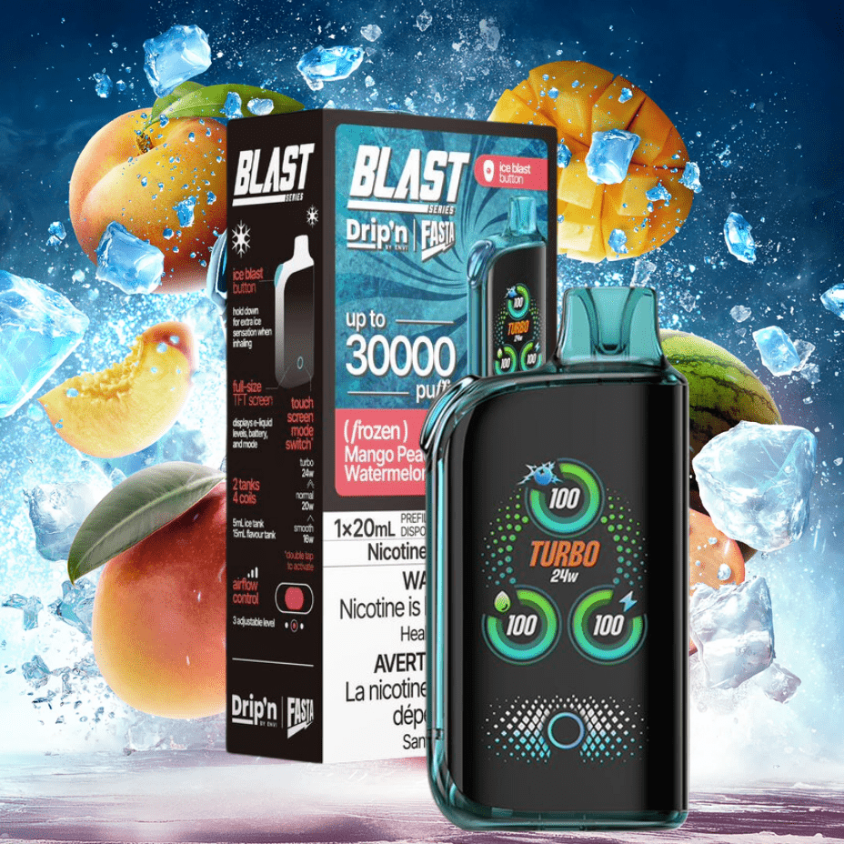 Envi Drip'n x Fasta Blast 30K Disposable Vape-Mango Peach Watermelon Steinbach Vape SuperStore and Bong Shop Manitoba Canada