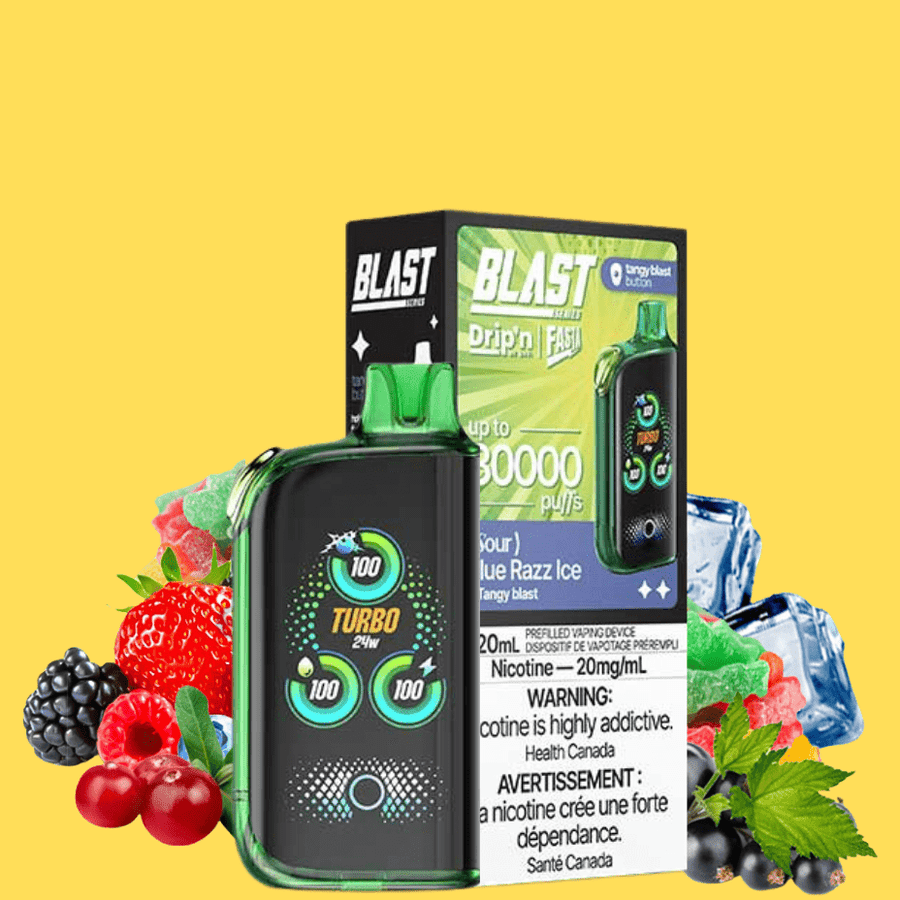 Envi Drip'n x Fasta Blast 30K Disposable Vape-Sour Blue Razz Ice 20mg / 30000 Puffs Steinbach Vape SuperStore and Bong Shop Manitoba Canada