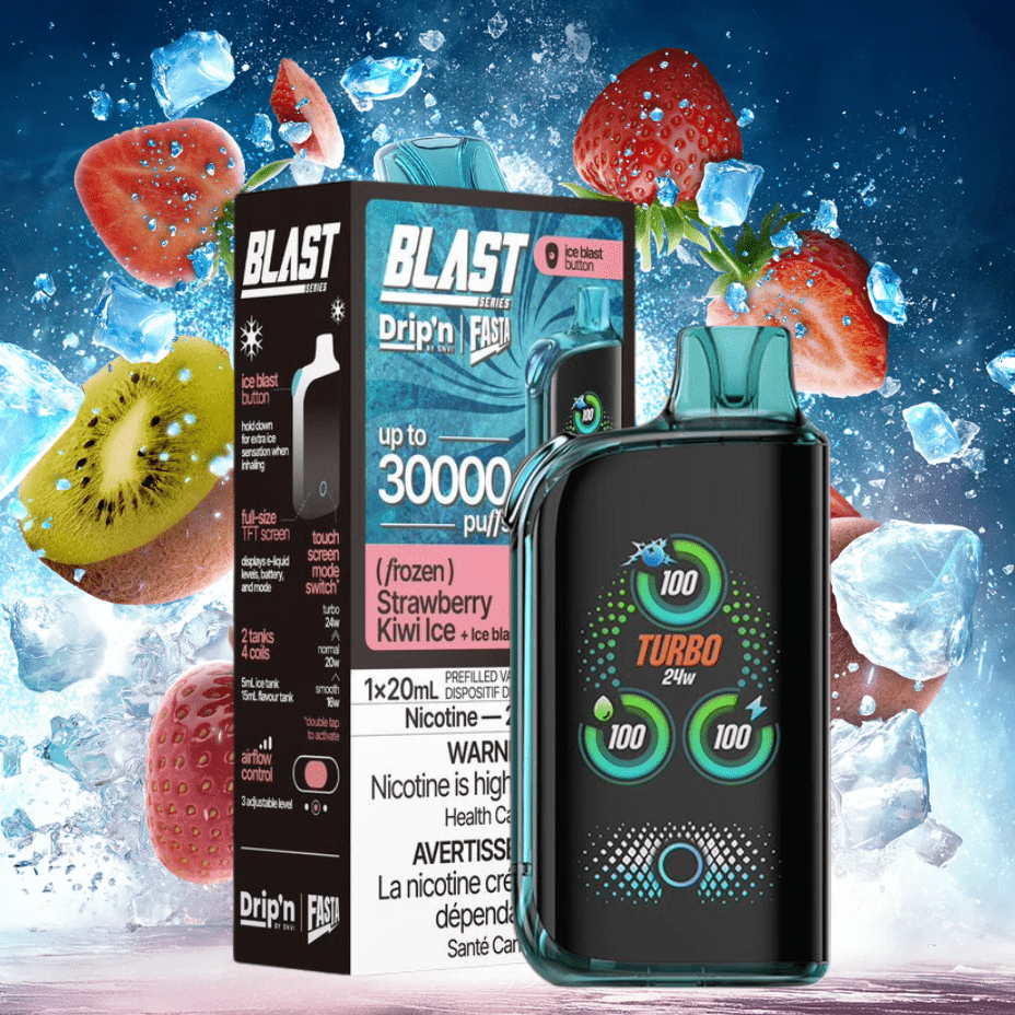 Envi Drip'n x Fasta Blast 30K Disposable Vape-Strawberry Kiwi Ice Steinbach Vape SuperStore and Bong Shop Manitoba Canada