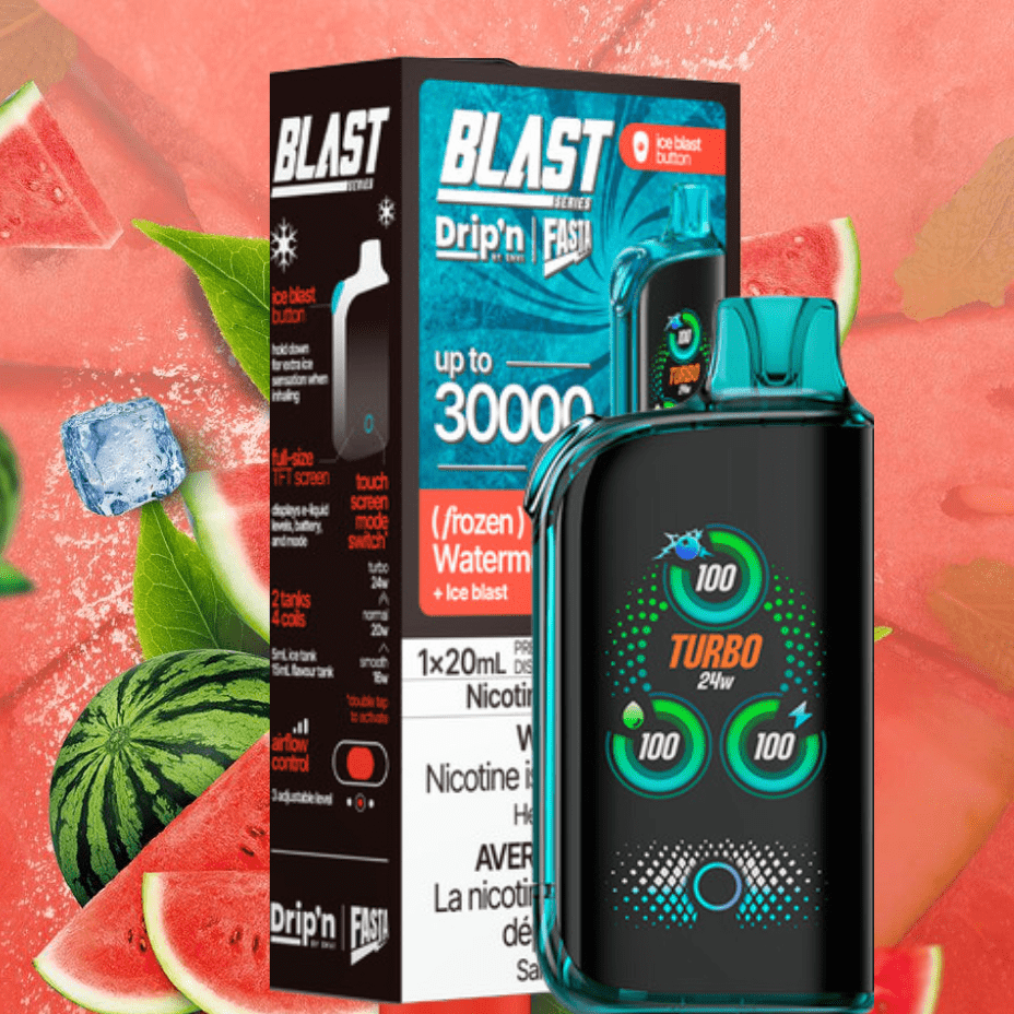 Envi Drip'n x Fasta Blast 30K Disposable Vape-Watermelon Ice Steinbach Vape SuperStore and Bong Shop Manitoba Canada