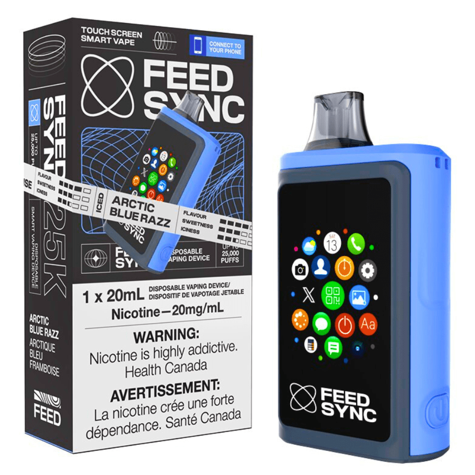 FEED Sync 25K Disposable Vape - Arctic Blue Razz 25000 Puffs / 20mg Steinbach Vape SuperStore and Bong Shop Manitoba Canada