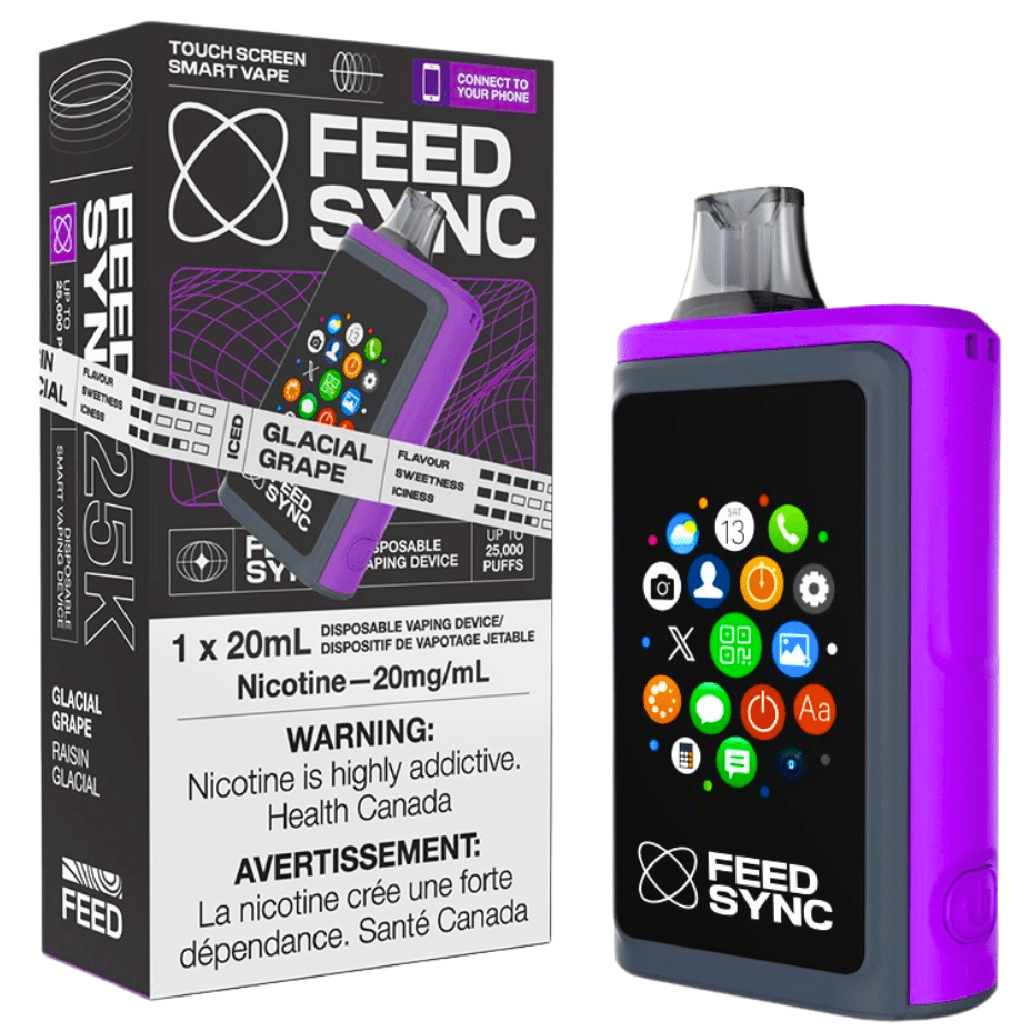 FEED Sync 25K Disposable Vape - Glacial Grape 25000 Puffs / 20mg Steinbach Vape SuperStore and Bong Shop Manitoba Canada