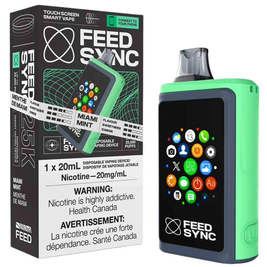 FEED Sync 25K Disposable Vape - Miami Mint 25000 Puffs / 20mg Steinbach Vape SuperStore and Bong Shop Manitoba Canada