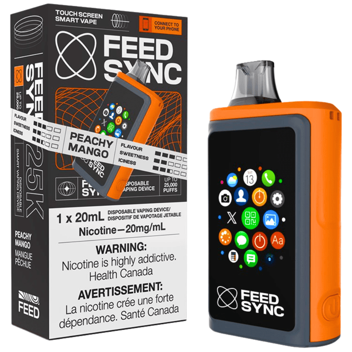 FEED Sync 25K Disposable Vape - Peachy Mango 25000 Puffs / 20mg Steinbach Vape SuperStore and Bong Shop Manitoba Canada