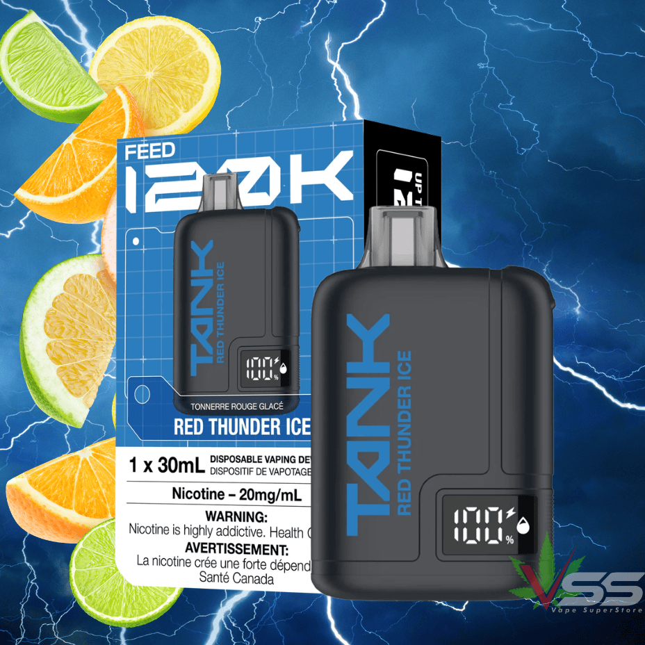Feed Tank 120k Disposable Vape-Red Thunder Ice 120K / 20mg Steinbach Vape SuperStore and Bong Shop Manitoba Canada