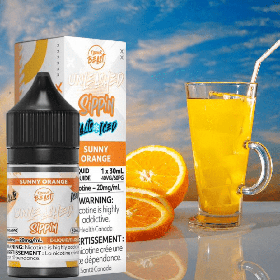 Flavor Beast Unleashed Sippin Salts-Sunny Orange 30ml / 20mg Steinbach Vape SuperStore and Bong Shop Manitoba Canada