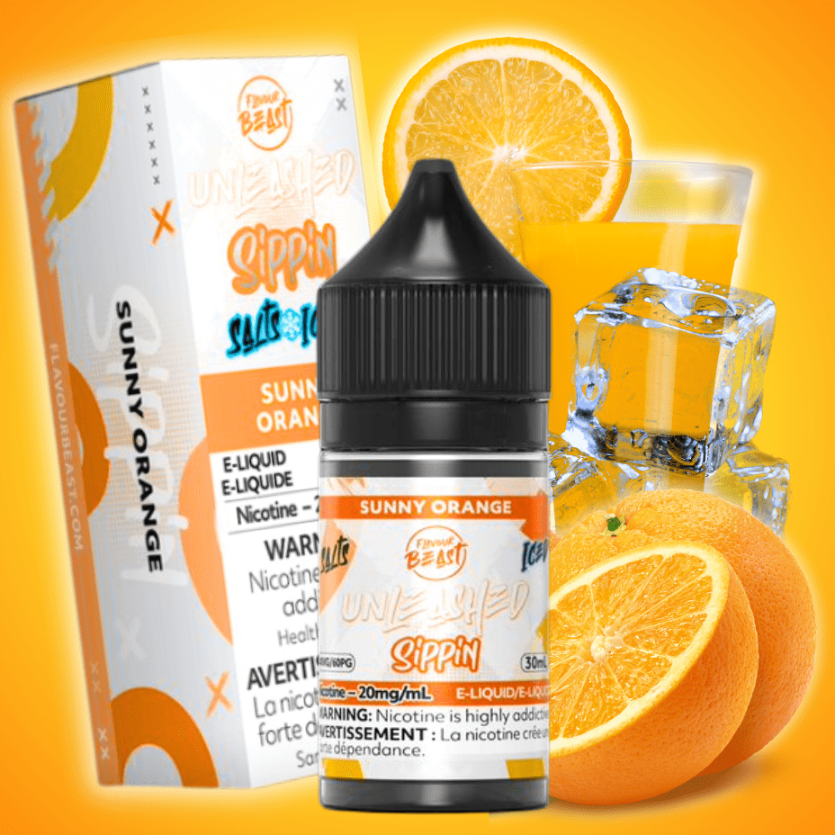 Flavor Beast Unleashed Sippin Salts-Sunny Orange 30ml / 20mg Steinbach Vape SuperStore and Bong Shop Manitoba Canada