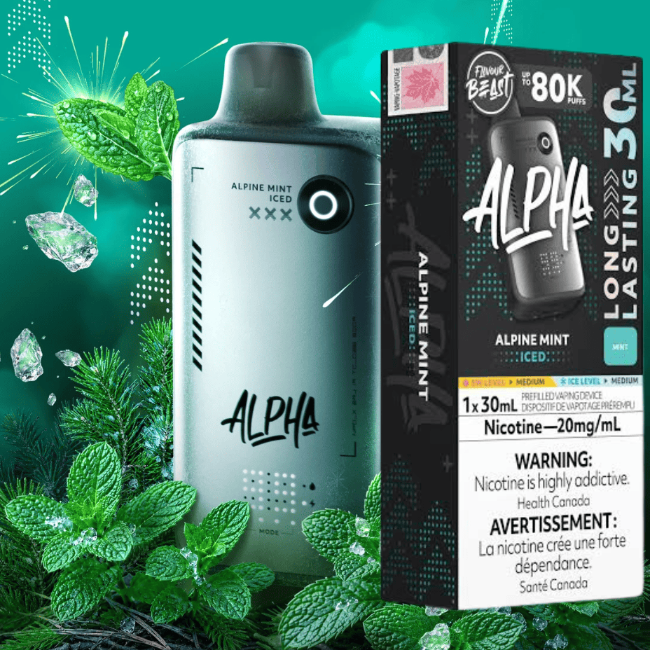 Flavour Beast Alpha 80k Disposable Vape-Alpine Mint Iced 80K / 20mg Steinbach Vape SuperStore and Bong Shop Manitoba Canada