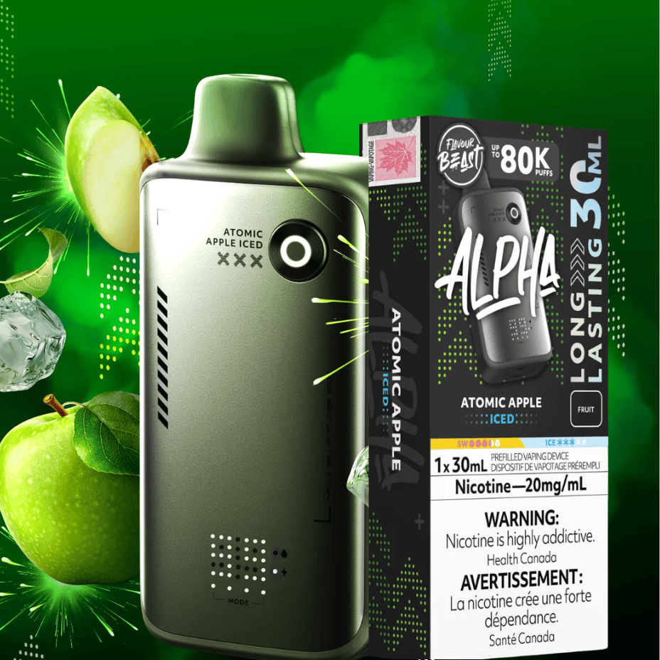 Flavour Beast Alpha 80K Disposable Vape-Atomic Apple Iced Steinbach Vape SuperStore and Bong Shop Manitoba Canada