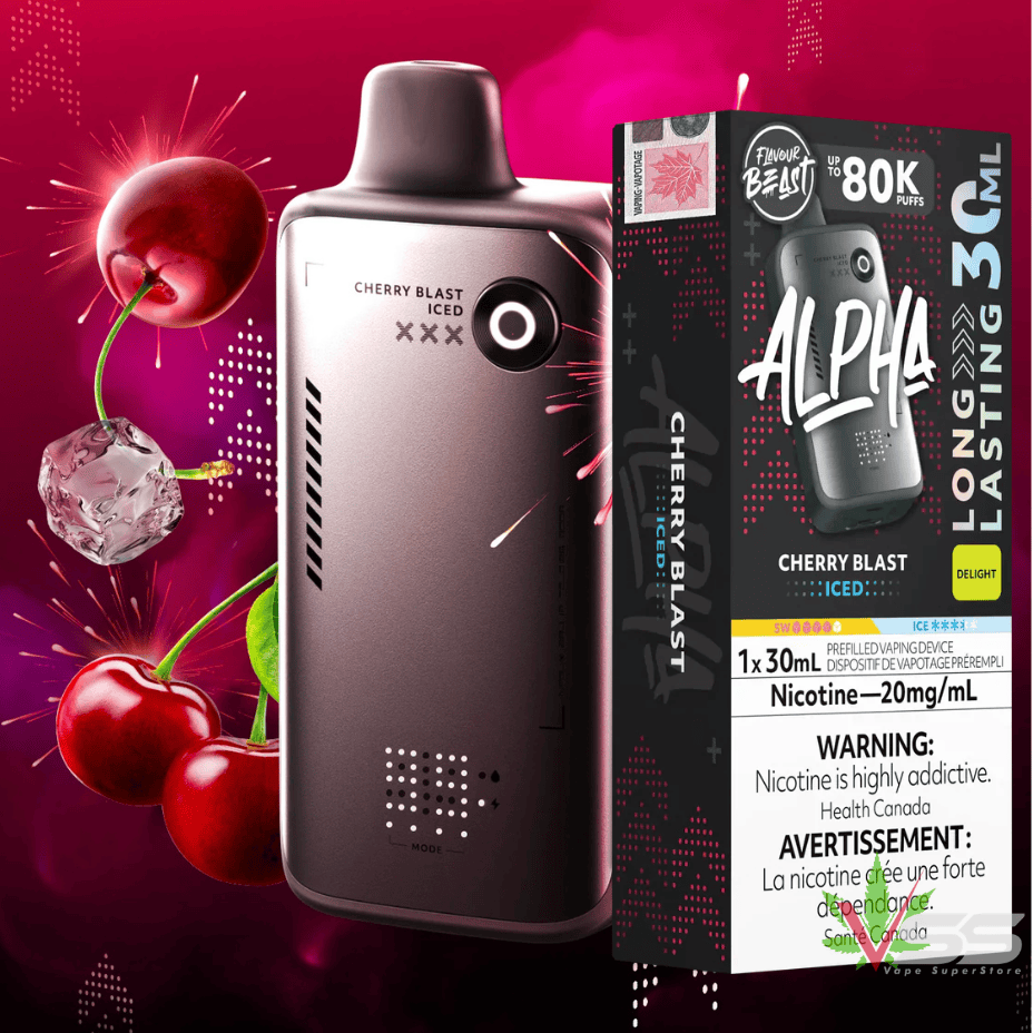 Flavour Beast Alpha 80K Disposable Vape-Cherry Blast Iced 80K / 20mg Steinbach Vape SuperStore and Bong Shop Manitoba Canada