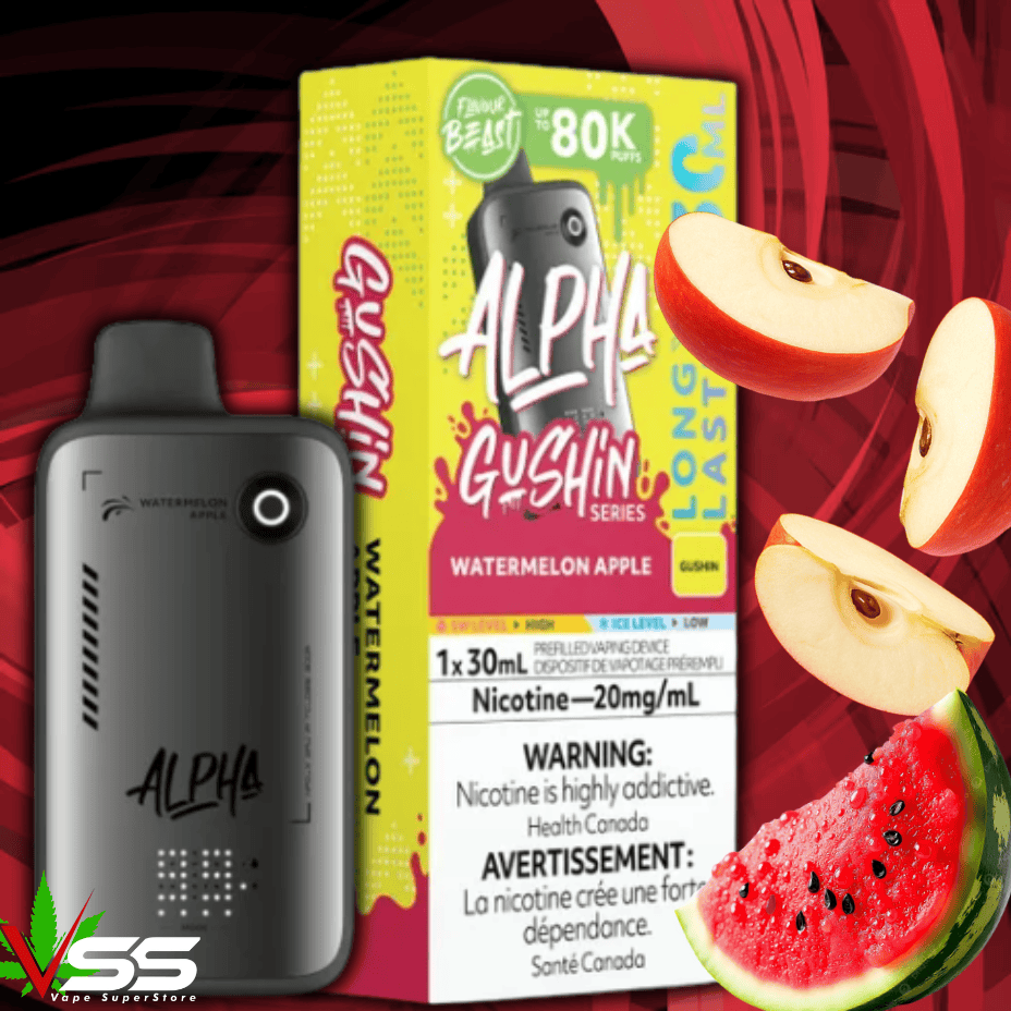 Flavour Beast Alpha 80K Disposable Vape-Gushin Watermelon Apple 80000 Puffs / 20mg Steinbach Vape SuperStore and Bong Shop Manitoba Canada