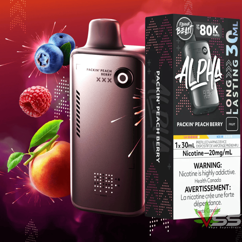 Flavour Beast Alpha 80K Disposable Vape-Packin' Peach Berry 80k / 20mg Steinbach Vape SuperStore and Bong Shop Manitoba Canada