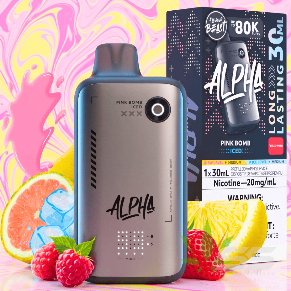 Flavour Beast Alpha 80K Disposable Vape-Pink Bomb Iced 80k / 20mg Steinbach Vape SuperStore and Bong Shop Manitoba Canada
