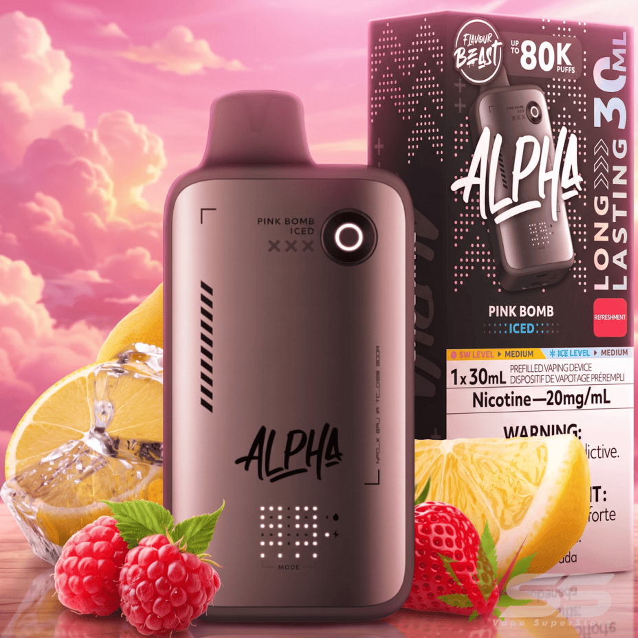 Flavour Beast Alpha 80K Disposable Vape-Pink Bomb Iced 80k / 20mg Steinbach Vape SuperStore and Bong Shop Manitoba Canada