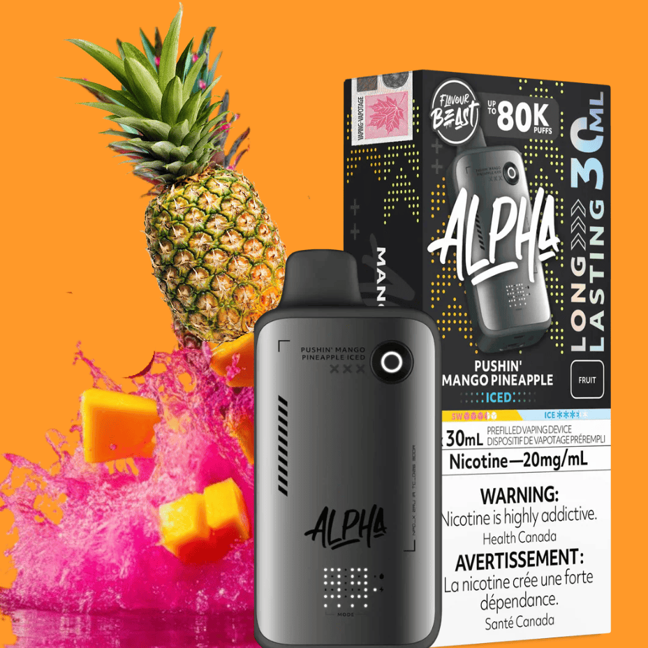 Flavour Beast Alpha 80K Disposable Vape-Pushin Mango Pineapple Iced Steinbach Vape SuperStore and Bong Shop Manitoba Canada