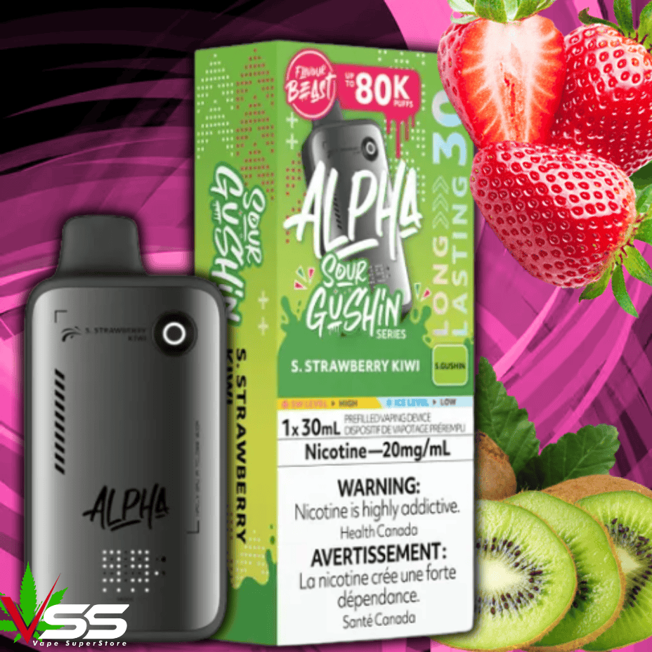 Flavour Beast Alpha 80K Disposable Vape-S. Strawberry Kiwi 80000 Puffs / 20mg Steinbach Vape SuperStore and Bong Shop Manitoba Canada