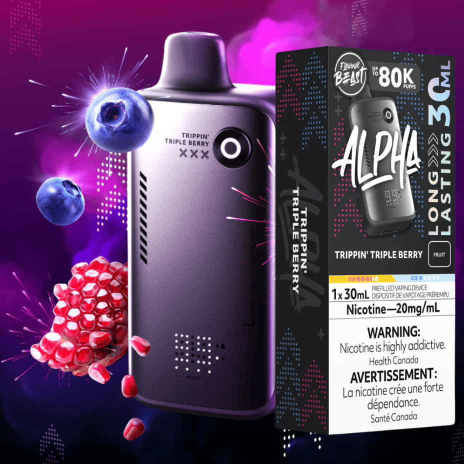 Flavour Beast Alpha 80K Disposable Vape-Trippin Triple Berry 80K / 20mg Steinbach Vape SuperStore and Bong Shop Manitoba Canada
