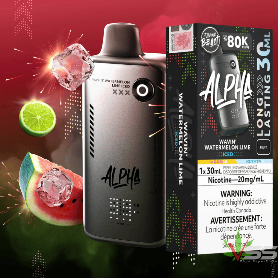 Flavour Beast Alpha 80K Disposable Vape-Wavin' Watermelon Lime Iced 80K / 20mg Steinbach Vape SuperStore and Bong Shop Manitoba Canada