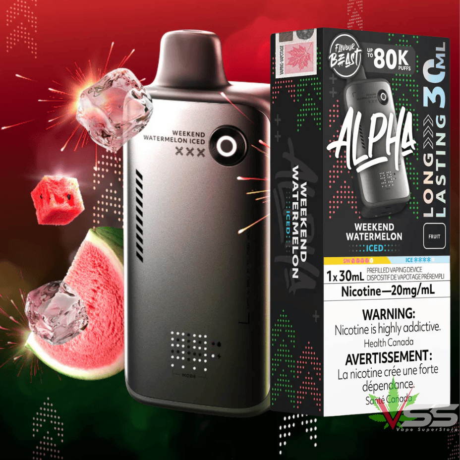 Flavour Beast Alpha 80K Disposable Vape-Weekend Watermelon Iced 80K / 20mg Steinbach Vape SuperStore and Bong Shop Manitoba Canada